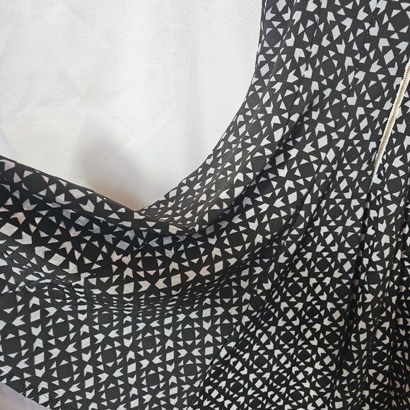 Calvin Klein Laser Cut - Out Fit and Flare Dress Black and White Size 16 - Picture 5 of 9